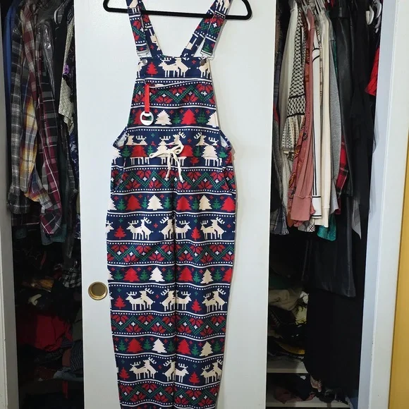 Christmas Party Naughty Reindeer Overalls - Picture 2 of 12